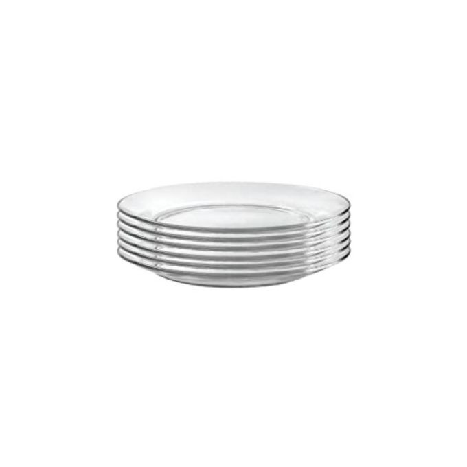 Clear Glass Round Side Plates, 6PCS - Colorless