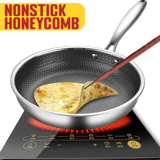 Idrop 24CM Inner Honeycomb Nonstick Single Handle Frying Pan Pancake Roti Stock Saucepan