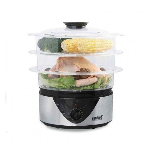 3 Layer 8L Electric Food Cooking Steamer Pot With Display, Timer Fuction- Clear. Sanford