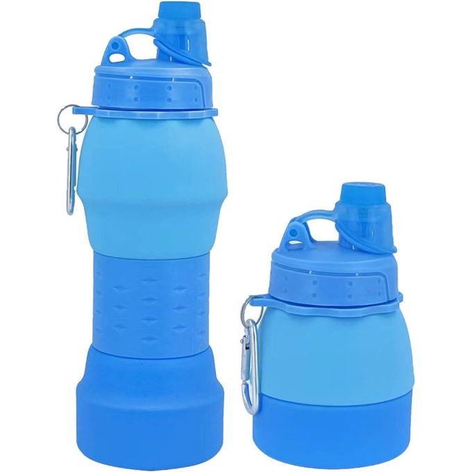 1 Piece Of Collapsible Lightweight Water Bottle Food-Grade Silicone BPA Free, Foldable Portable Leak Proof Office Sports Travel Gym Camping Hiking Cycling Water Bottle with Vertical Hook- Multicolor