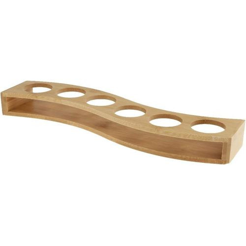 Shot Glass Tray Wooden Bamboo Holder Vintage Liquor Cup Rack Shot Glass Display Bar Accessories Beer Gifts Drinking Whisky Brandy Vodka Rum and Tequila Shot Set S-typed 6 Hole Glass Holder Stand- Multicolor