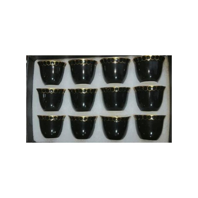 12 Pieces Of Multi Design Cuppucino Latte Espresso Coffee Cups Mugs- Multicolor