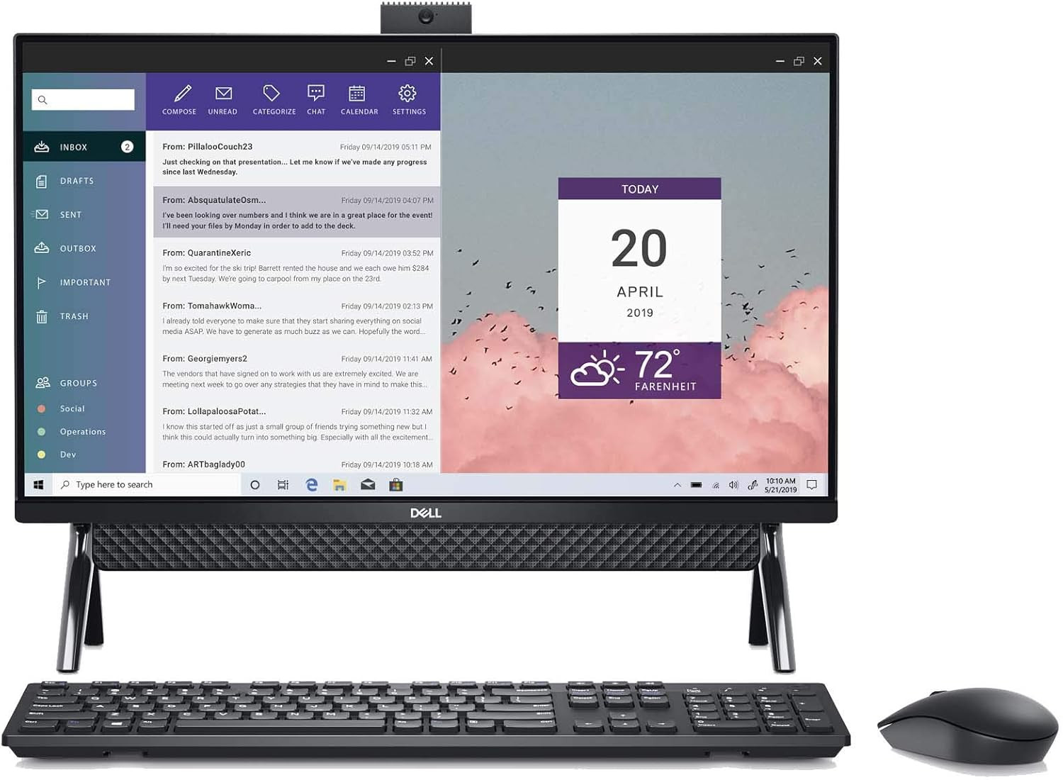 Dell All In One Inspiron 5400 AIO Ci5 11th gen, 8GB, 512SSD, 23.8 Touch, Win11 Home, Wireless KB & Mouse