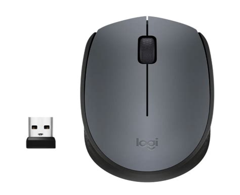 Logitech M170 Wireless Mouse– For Computer and Laptop Use, USB Receiver - Grey