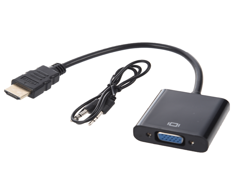HDMI To VGA With Audio Pin Converter Cable-Black