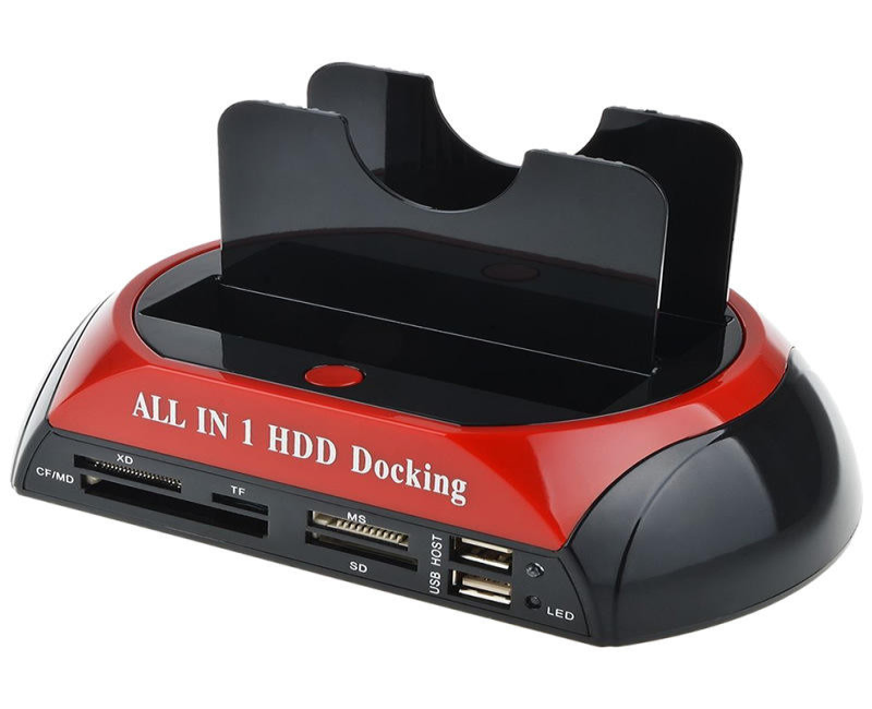 All In 1 HDD Docking Base USB 3.0 Hard Drive Card-Red