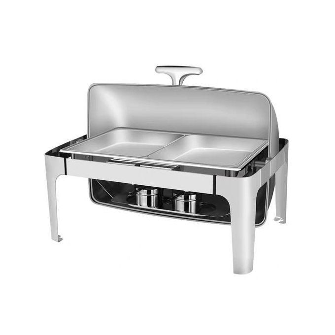11 Litre Double Stainless Steel Chafing Dish, Chafing Dish Set Food Warmer Buffet, with Food Pans Fuel Holders, Food Warmer Professional Set for Catering, Buffet and Party- Silver