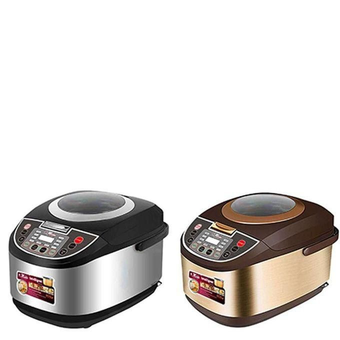 5L Intelligent Rice Cooker Visual Top Lid 24 Hour Reservation Stainless Steel Inner Pot Dishwasher Automatic Adjustable Electric Pressure Smart Digital Cooker Soup Pot- Multicolor Electro Master
