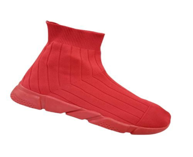 Men's High Top Sneakers - Red, Black