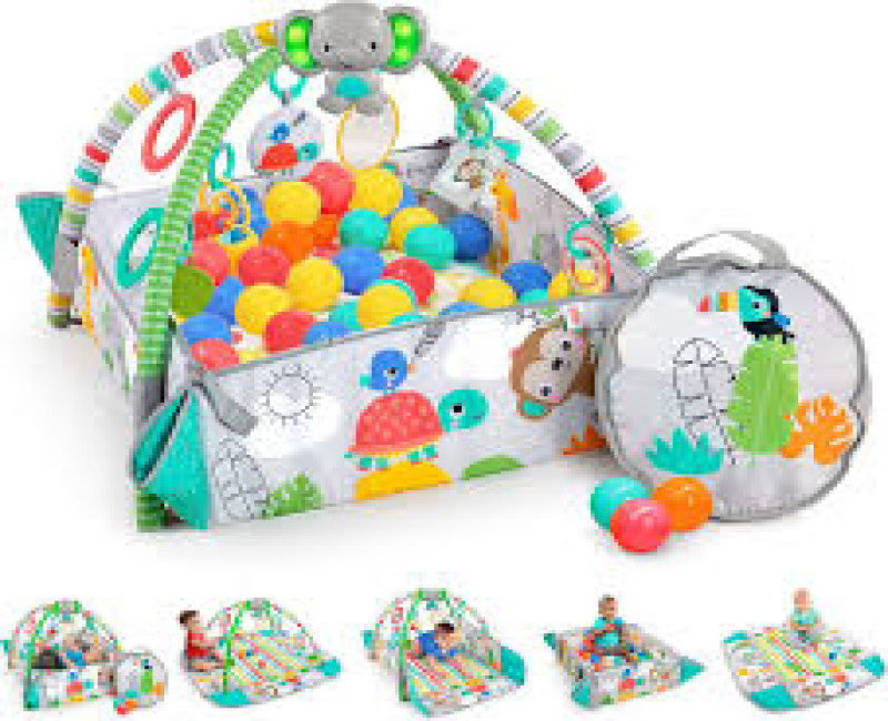 Bright Starts 5-in-1 Ball Play Activity Gym and Ball Pit with 40 Balls - Totally Tropical + Lansinoh Disposable Breast Pads Pack of 60