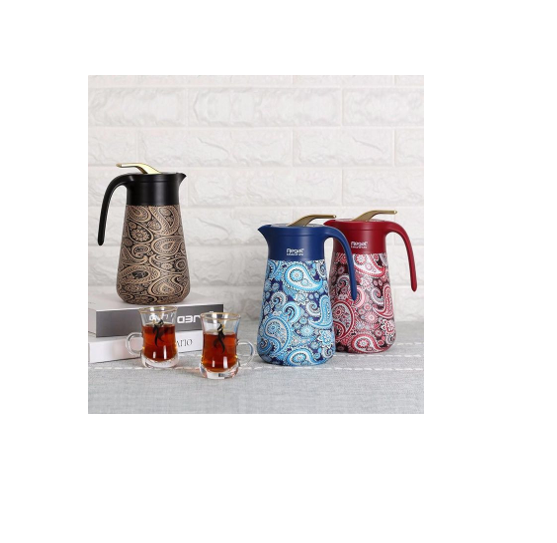 1Litre Long Stainless Steel Double Wall Vacuum Flask Bottle With Plastic Handle- Multicolor Regal