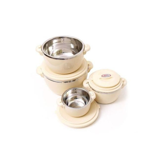 Hot Pot 4 Piece Insulated Hot Pots/Serving Dishes - Cream.