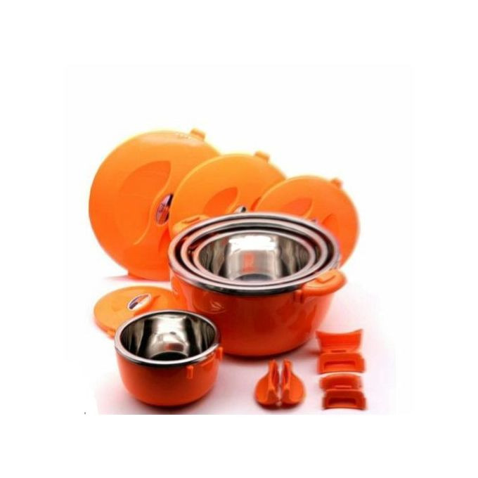 4 Piece Insulation Pots - Orange