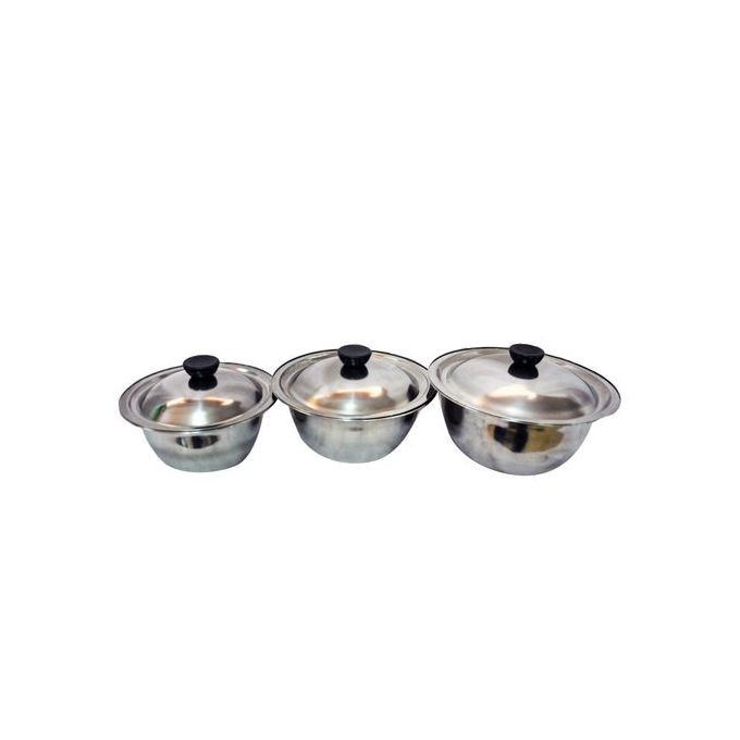 Set Of 3 Serving Dishes – Stainless Steel