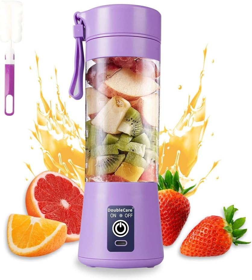 Portable Electric USB Juice Blender Food Processor, purple, green, pink, blue