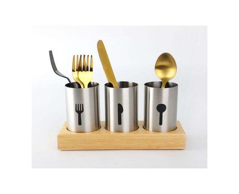 Fork, Spoon And Knife Cutlery Storage Organizer-Silver.