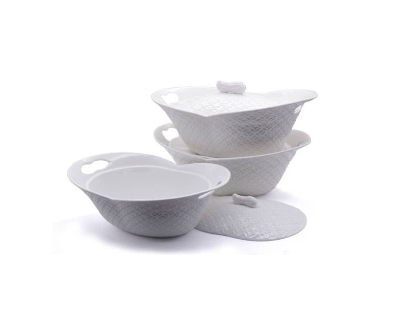 3 Piece Serving Dishes - White Other