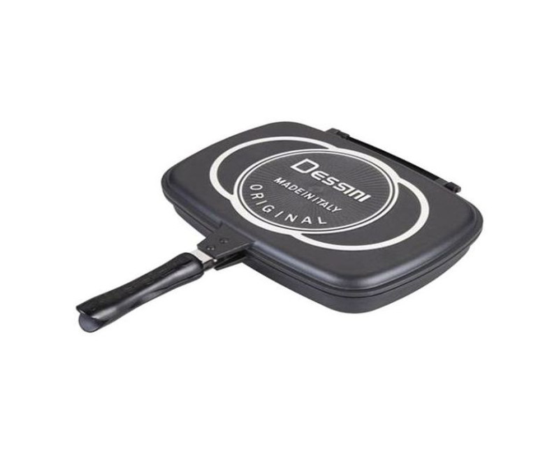 Dessini Double Aluminum & Plastic Grill Pan-32 cm, Black Dessini