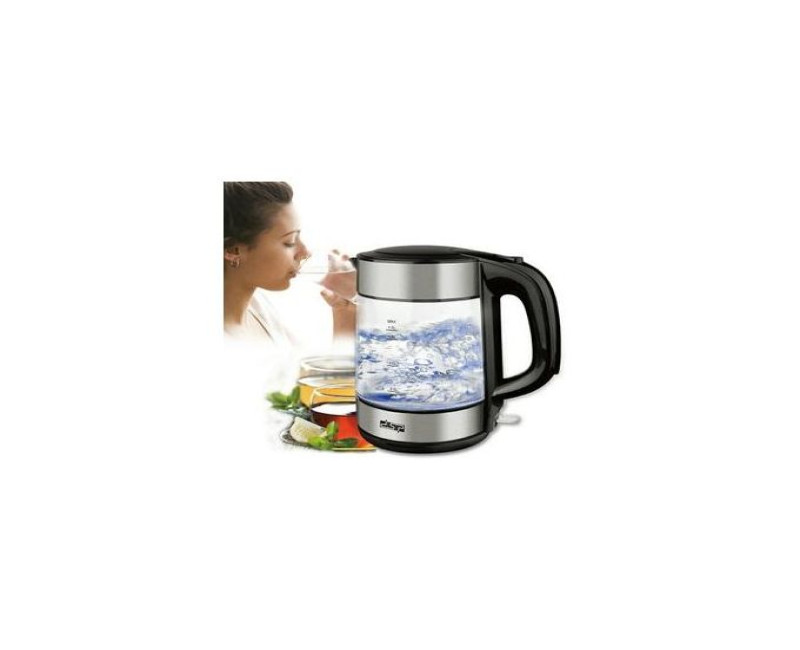 1.7 Litre Glass Electric Kettle - Silver. Dsp