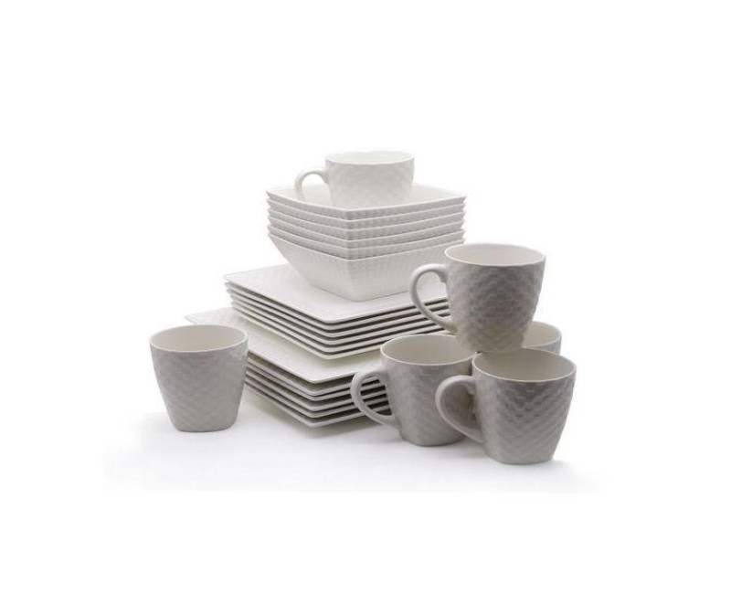 24 Piece Square Dinner Set - White. Other