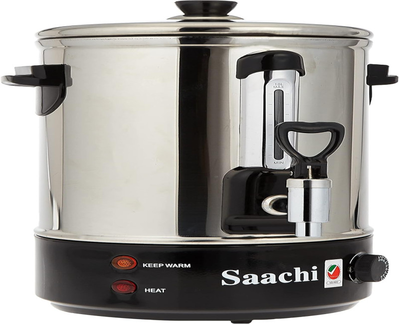 16 Litre Commercial Hot Water Boiler Tea Urn - Black,Silver Saachi