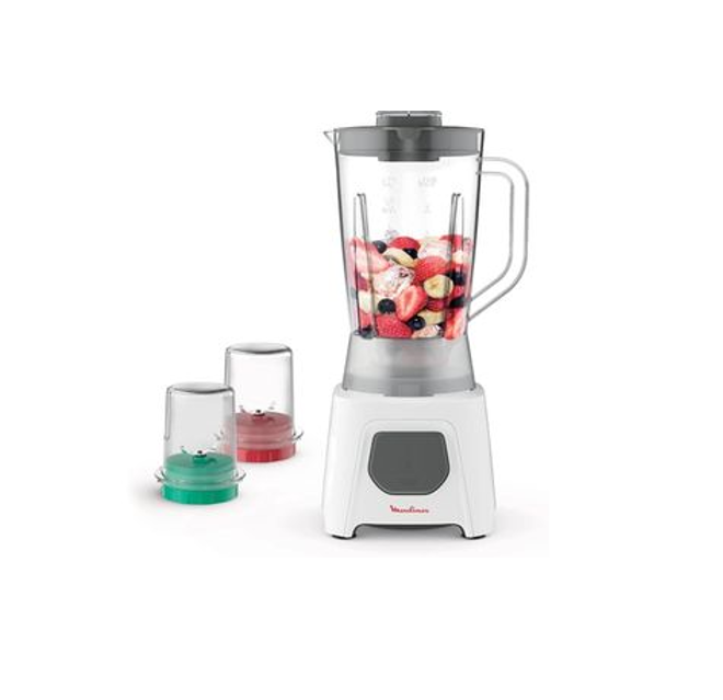 Moulinex Blendeo Blender 450W 1.5L Jug With Grinder & Chopper Attachment LM2B3127