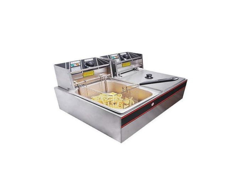 5000w 12 Liter Electric Counter Top Deep Fryer Dual Tank 6 Commercial Restaurant