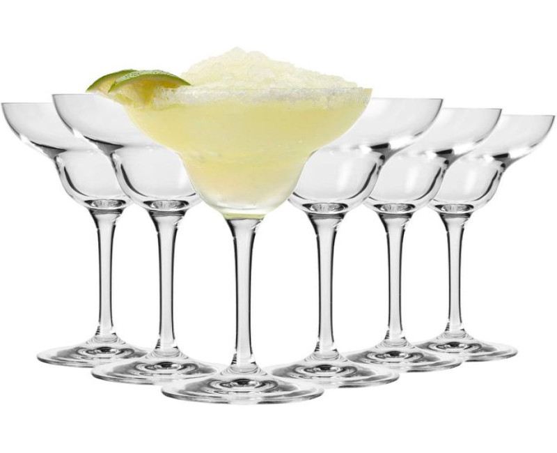 6 Pieces Of Stemmed Bar Margarita Cocktail GlassesPerfect for Home, Restaurants and Parties Dishwasher Safe