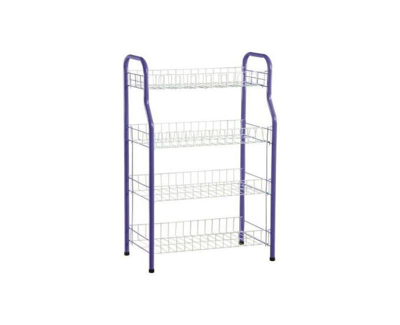 Kitchen Dish Drying Rack Outdoor Cups Plates Draining Storage Organizer, 4 Tier Multipurpose Stand- Blue.