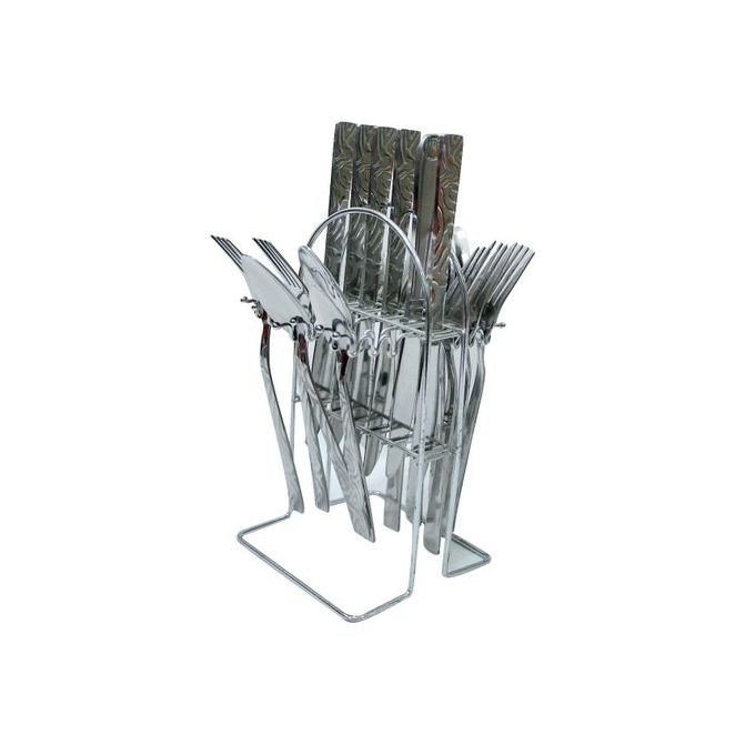 24 Pieces Of Cutrely Set Stainless Steel-White