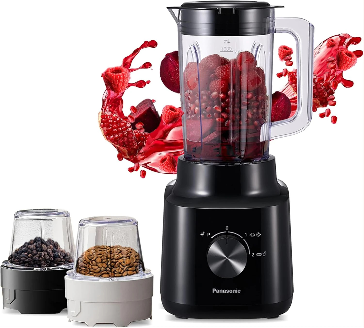 PANASONIC BLENDER 450W Blender 1.45L Plastic Jar + 2 Dry Mills (50g) MXCP3121KTZ