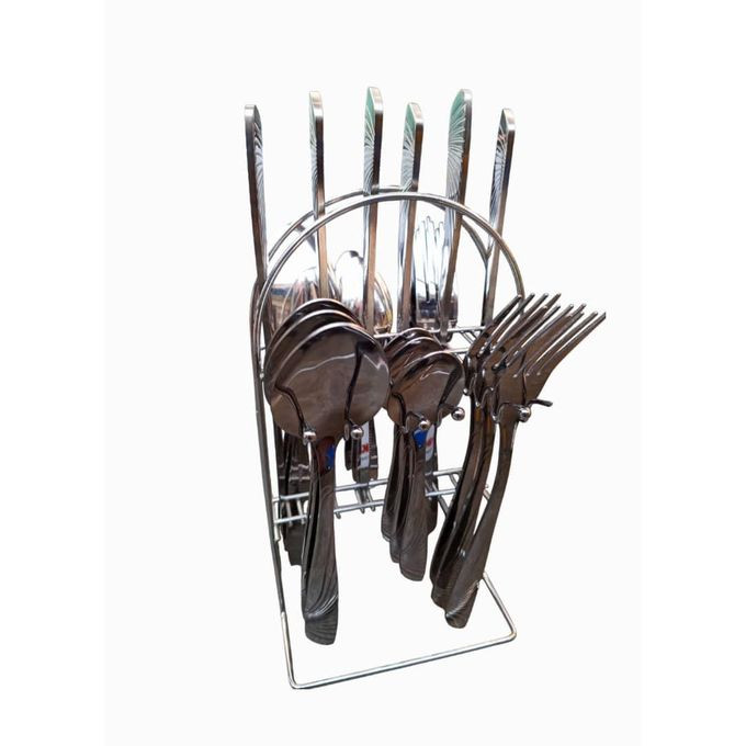 Cutlery Set With Tea Spoons,Table knifes And Forks - Silver