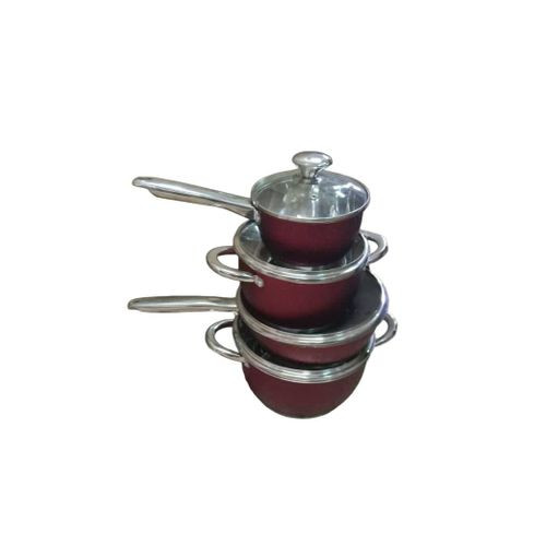 8 Pieces Set Of Cookware Hot Pots Serving Dishes With Glass Lids Perfect For Cooking Or Serving Food - Multicolor