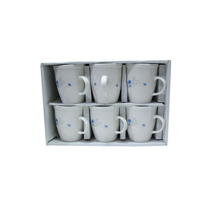 Set Of 6pc Ceramic Cups - White