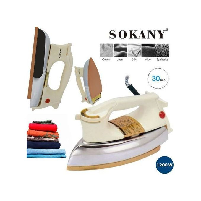 Heavy Dry Iron With Ceramic Soleplate - Cream 1110588 - Sokany