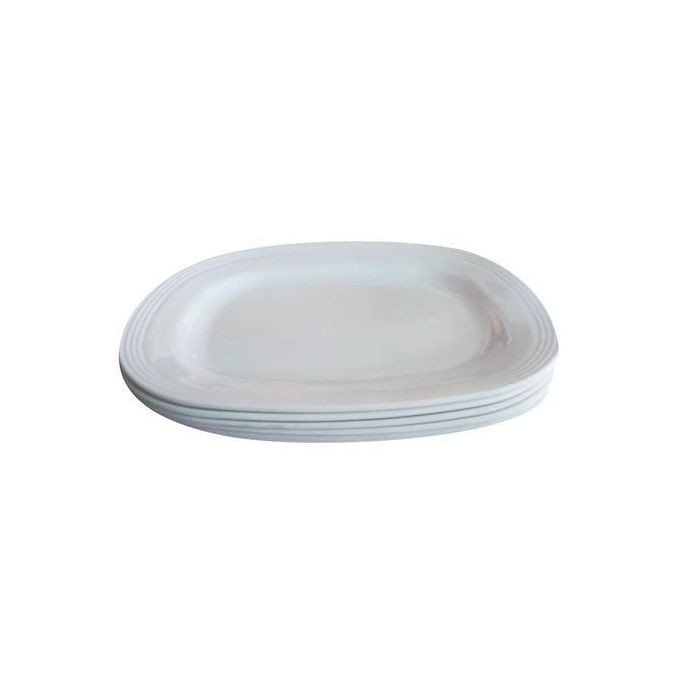 6 Pieces Melamine Dinner Plates - White