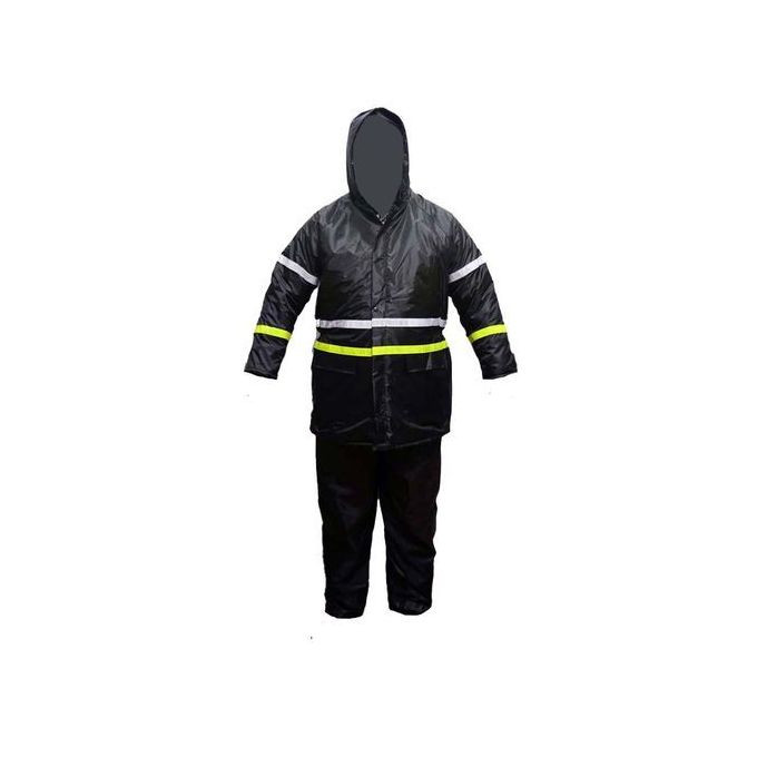 Riding Suit Rain Riding Coat With Reflector & A Trouser - Black