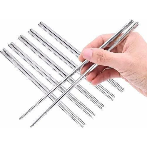 10 Pieces Stainless Steel Chopsticks For Eating Food - Multicolor