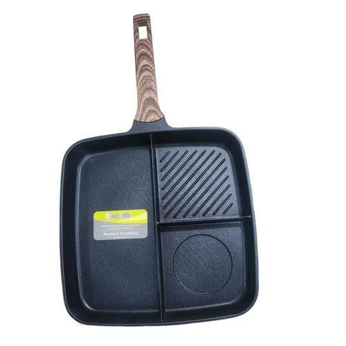 Non Stick Frying Gridle Pan For Cooking Various Food At One Go Designs Vary - Multicolor