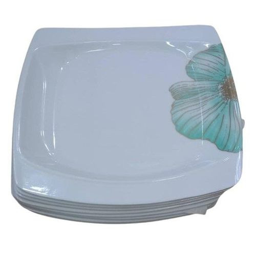 6 Pieces Set Of Quality Melamine Dinner Plates Very Thick Non Breakable Plates-White