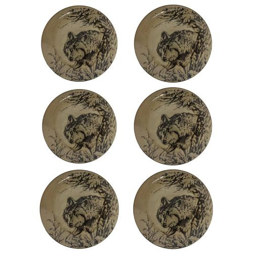 6 Pieces Ceramic Dinner Plates Very Good Plates With Animal Print Design Prints Vary-Multicolour