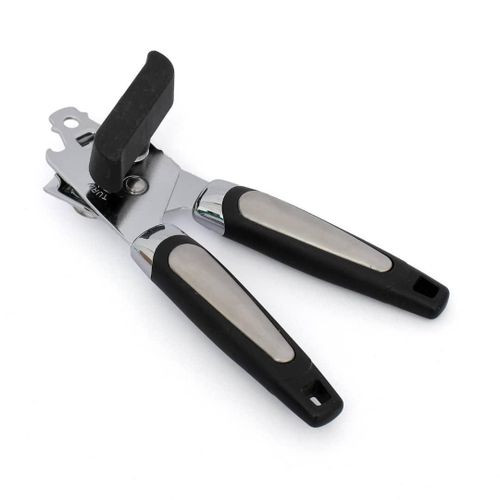 Stainless Steel Manual Can Opener With Big Turning Knobs For Opening Tins Beer -Silver/Black