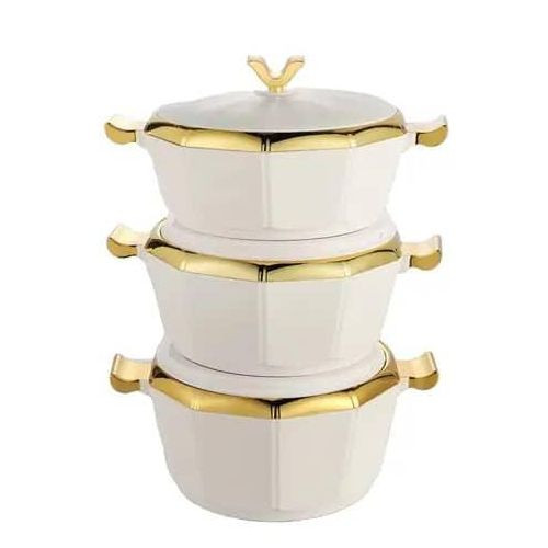3 Pieces Of Elegant Thermal Casserole Serving Dishes For Serving Or Keeping Food Warm-Multicolours