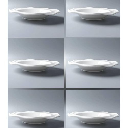 6 Flower Shaped Melamine Non Breakable Plates Good For Serving Food Or Dessert - Multicolor