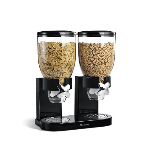 Double Cereal Grains Dispenser Food Storage Kitchen Organiser-Multicolours
