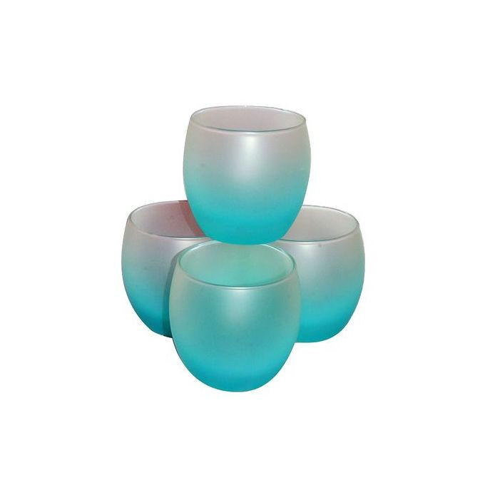 4 Pieces Of Short Frost Juice/Water Glasses - Ice Blue
