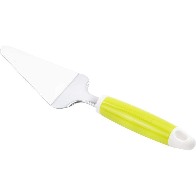 Stainless Steel Cake Server Turner Pie Cake Slicer & Lifter Server Beautiful Design With Soft-Grip Plastic Handle Gifts For Wedding, Anniversary, Engagement, Birthday Party. - Green