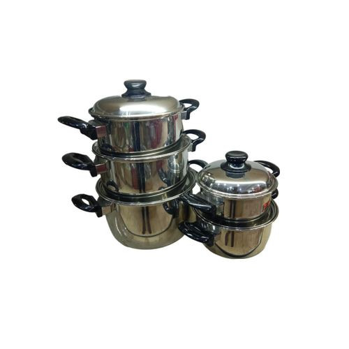 10 Pieces Set Of Heavy Serving Dishes-Silver
