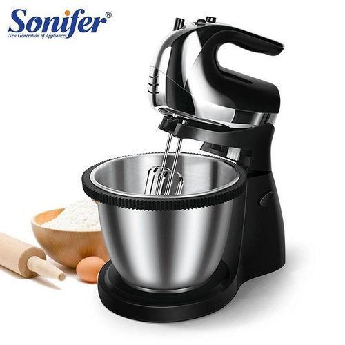 Stand Mixer With 3 Liters Bowl For Kneading Dough And Mixing Cake Ingredients Sold With 2 Mixer Hooks And 2 Beater Hooks - Multicolor