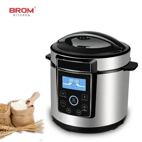 8L Multifunctional Smart Electric Pressure Cooker Rice Cooker With Stainless Steel Shell Stainless Steel Steamer Tray Rice Measuring Cup/Scoop Touch Panel Cooking Mode*12 1.2m Copper Charging Cable VDE Plug- Silver Winningstar